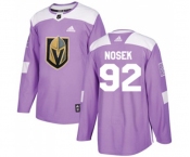 Youth Adidas Vegas Golden Knights #92 Tomas Nosek Authentic Purple Fights Cancer Practice NHL Jersey