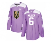 Youth Adidas Vegas Golden Knightss #6 Colin Miller Purple Authentic Fights Cancer Stitched NHL Jersey