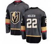 Youth Vegas Golden Knights #22 Nick Holden Authentic Black Home Fanatics Branded Breakaway NHL Jersey