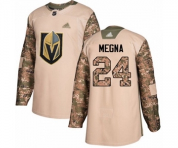 Youth Vegas Golden Knights #24 Jaycob Megna Authentic Camo Veterans Day Practice Hockey Jersey