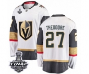 Youth Vegas Golden Knights #27 Shea Theodore Authentic White Away Fanatics Branded Breakaway 2018 Stanley Cup Final NHL Jersey