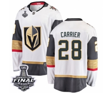 Youth Vegas Golden Knights #28 William Carrier Authentic White Away Fanatics Branded Breakaway 2018 Stanley Cup Final NHL Jersey