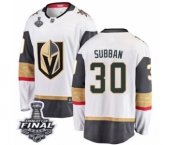 Youth Vegas Golden Knights #30 Malcolm Subban Authentic White Away Fanatics Branded Breakaway 2018 Stanley Cup Final NHL Jersey