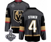 Youth Vegas Golden Knights #4 Clayton Stoner Authentic Black Home Fanatics Branded Breakaway 2018 Stanley Cup Final NHL Jersey