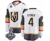 Youth Vegas Golden Knights #4 Clayton Stoner Authentic White Away Fanatics Branded Breakaway 2018 Stanley Cup Final NHL Jersey