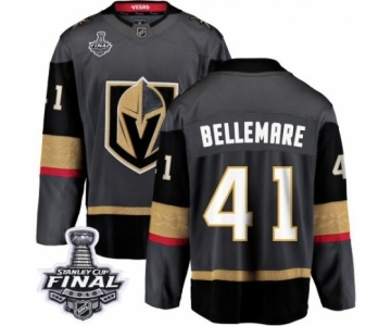 Youth Vegas Golden Knights #41 Pierre-Edouard Bellemare Authentic Black Home Fanatics Branded Breakaway 2018 Stanley Cup Final NHL Jersey