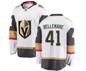 Youth Vegas Golden Knights #41 Pierre-Edouard Bellemare Authentic White Away Fanatics Branded Breakaway NHL Jersey