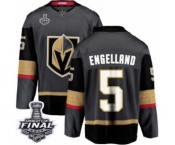 Youth Vegas Golden Knights #5 Deryk Engelland Authentic Black Home Fanatics Branded Breakaway 2018 Stanley Cup Final NHL Jersey