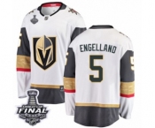 Youth Vegas Golden Knights #5 Deryk Engelland Authentic White Away Fanatics Branded Breakaway 2018 Stanley Cup Final NHL Jersey