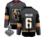 Youth Vegas Golden Knights #6 Colin Miller Authentic Black Home Fanatics Branded Breakaway 2018 Stanley Cup Final NHL Jersey