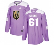 Youth Vegas Golden Knights #61 Mark Stone Authentic Purple Fights Cancer Practice Hockey Jersey