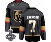 Youth Vegas Golden Knights #7 Jason Garrison Authentic Black Home Fanatics Branded Breakaway 2018 Stanley Cup Final NHL Jersey