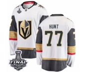 Youth Vegas Golden Knights #77 Brad Hunt Authentic White Away Fanatics Branded Breakaway 2018 Stanley Cup Final NHL Jersey