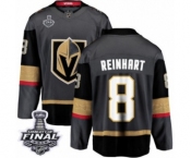 Youth Vegas Golden Knights #8 Griffin Reinhart Authentic Black Home Fanatics Branded Breakaway 2018 Stanley Cup Final NHL Jersey