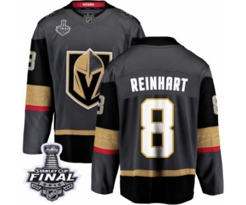 Youth Vegas Golden Knights #8 Griffin Reinhart Authentic Black Home Fanatics Branded Breakaway 2018 Stanley Cup Final NHL Jersey