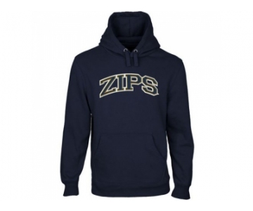 Akron Zips Arch Name Pullover Hoodie Navy Blue