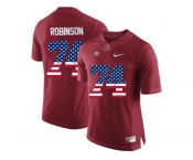 2016 US Flag Fashion Alabama Crimson Tide Cam Robinson #74 College Football Limited Jersey - Crimson