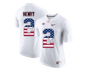 2016 US Flag Fashion Alabama Crimson Tide Derrick Henry #2 College Football Limited Jersey - White