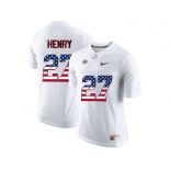 2016 US Flag Fashion Alabama Crimson Tide Derrick Henry #27 College Football Limited Jersey - White