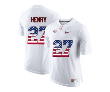 2016 US Flag Fashion Alabama Crimson Tide Derrick Henry #27 College Football Limited Jersey - White