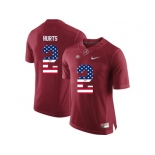 2016 US Flag Fashion Alabama Crimson Tide Jalen Hurts #2 College Football Limited Jerseys - Crimson