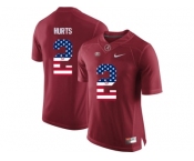 2016 US Flag Fashion Alabama Crimson Tide Jalen Hurts #2 College Football Limited Jerseys - Crimson