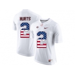 2016 US Flag Fashion Alabama Crimson Tide Jalen Hurts #2 College Football Limited Jerseys - White