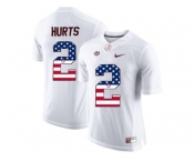 2016 US Flag Fashion Alabama Crimson Tide Jalen Hurts #2 College Football Limited Jerseys - White