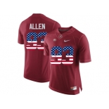 2016 US Flag Fashion Alabama Crimson Tide Jonathan Allen #93 College Football Limited Jersey - Crimson