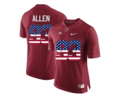 2016 US Flag Fashion Alabama Crimson Tide Jonathan Allen #93 College Football Limited Jersey - Crimson