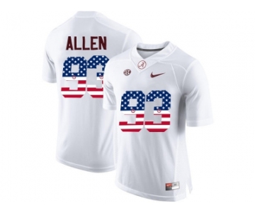 2016 US Flag Fashion Alabama Crimson Tide Jonathan Allen #93 College Football Limited Jersey -White