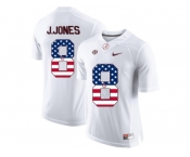 2016 US Flag Fashion Alabama Crimson Tide Julio Jones #8 College Football Limited Jersey - White