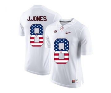 2016 US Flag Fashion Alabama Crimson Tide Julio Jones #8 College Football Limited Jersey - White