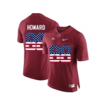 2016 US Flag Fashion Alabama Crimson Tide O.J Howard #88 College Football Limited Jersey - Crimson