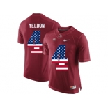 2016 US Flag Fashion Alabama Crimson Tide T.J Yeldon #4 College Football Diamond Quest Jerseys - Crimson