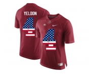 2016 US Flag Fashion Alabama Crimson Tide T.J Yeldon #4 College Football Diamond Quest Jerseys - Crimson