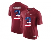 2016 US Flag Fashion Alabama Crimson Tide Vinnie Sunseri #3 College Football Limited Jerseys - Crimson