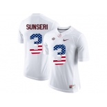 2016 US Flag Fashion Alabama Crimson Tide Vinnie Sunseri #3 College Football Limited Jerseys - White