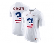 2016 US Flag Fashion Alabama Crimson Tide Vinnie Sunseri #3 College Football Limited Jerseys - White