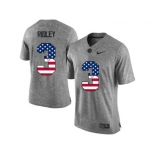 2016 US Flag Fashion Heather Gray Alabama Crimson Tide Calvin Ridley #3 College Football Limited Jersey - Gridiron Gray