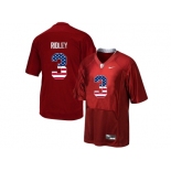 2016 US Flag Fashion Men's Alabama Crimson Tide Calvin Ridley #3 College Football Pro Combat Jersey - Crimson