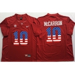 Alabama Crimson Tide #10 AJ McCarron Red USA Flag College Jersey