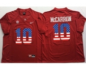 Alabama Crimson Tide #10 AJ McCarron Red USA Flag College Jersey