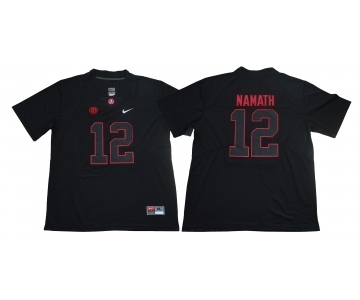 Alabama Crimson Tide #12 Joe Namath Black Shadow Nike College Football Jersey