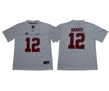 Alabama Crimson Tide #12 Joe Namath White Nike College Football Jersey