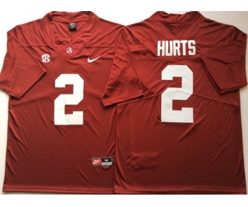 Alabama Crimson Tide #2 Jalen Hurts Red Nike College Football Jersey