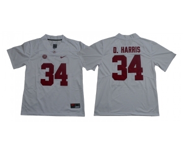 Alabama Crimson Tide #34 Damien Harris White Nike College Football Jersey