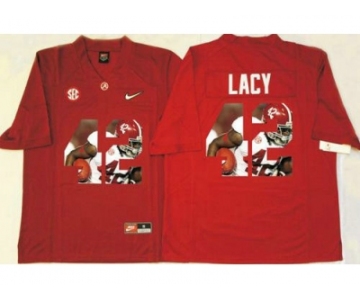 Alabama Crimson Tide #42 Eddie Lacy Red Player Fashion Stitched NCAA Jersey