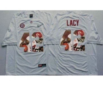 Alabama Crimson Tide #42 Eddie Lacy White Player Fashion Stitched NCAA Jersey