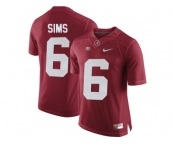 Alabama Crimson Tide Blake Sims #6 College Football Diamond Quest Jerseys - Crimson